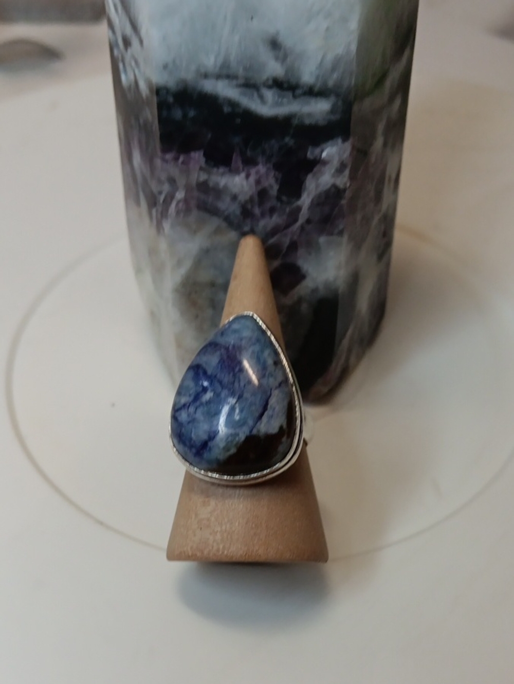 Teardrop Blue Gemstone Ring - Blue